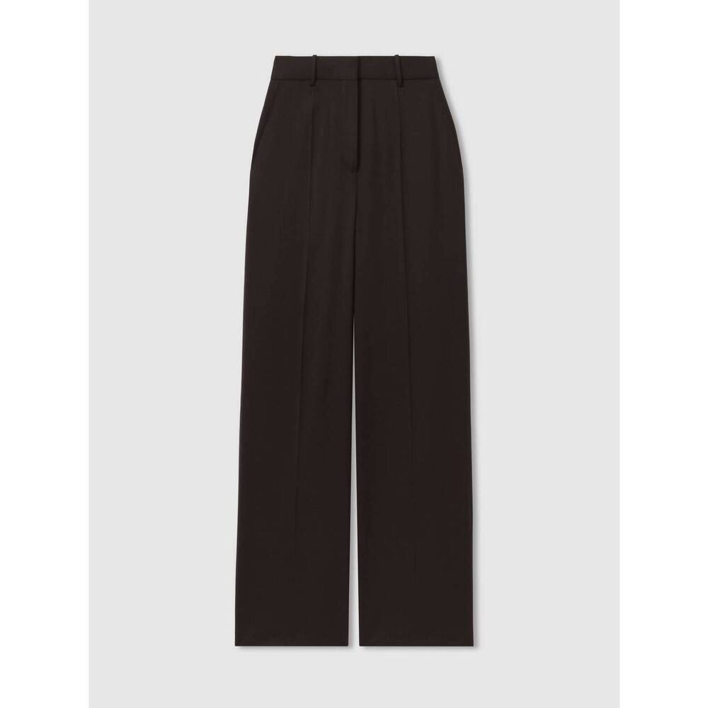 NEW REISS evelyn wide leg dress trousers in chocolate - Picture 4 of 6